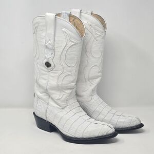 Los Altos men 6.5 EE white crocodile Exotic leather western‎ boots cowboy, rodeo